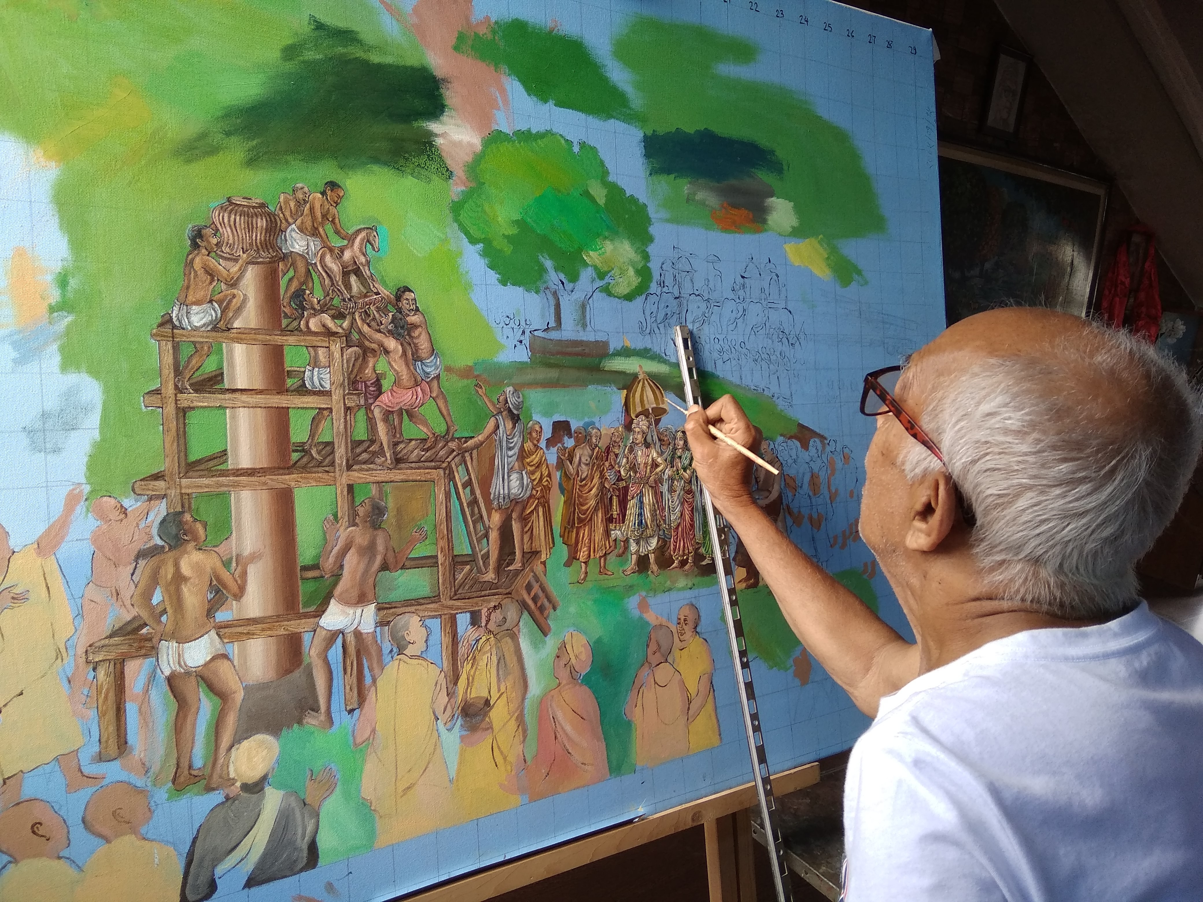 ८२ वर्षीय कलाकार शर्माको एकल चित्रकला प्रदर्शनी हुँदै